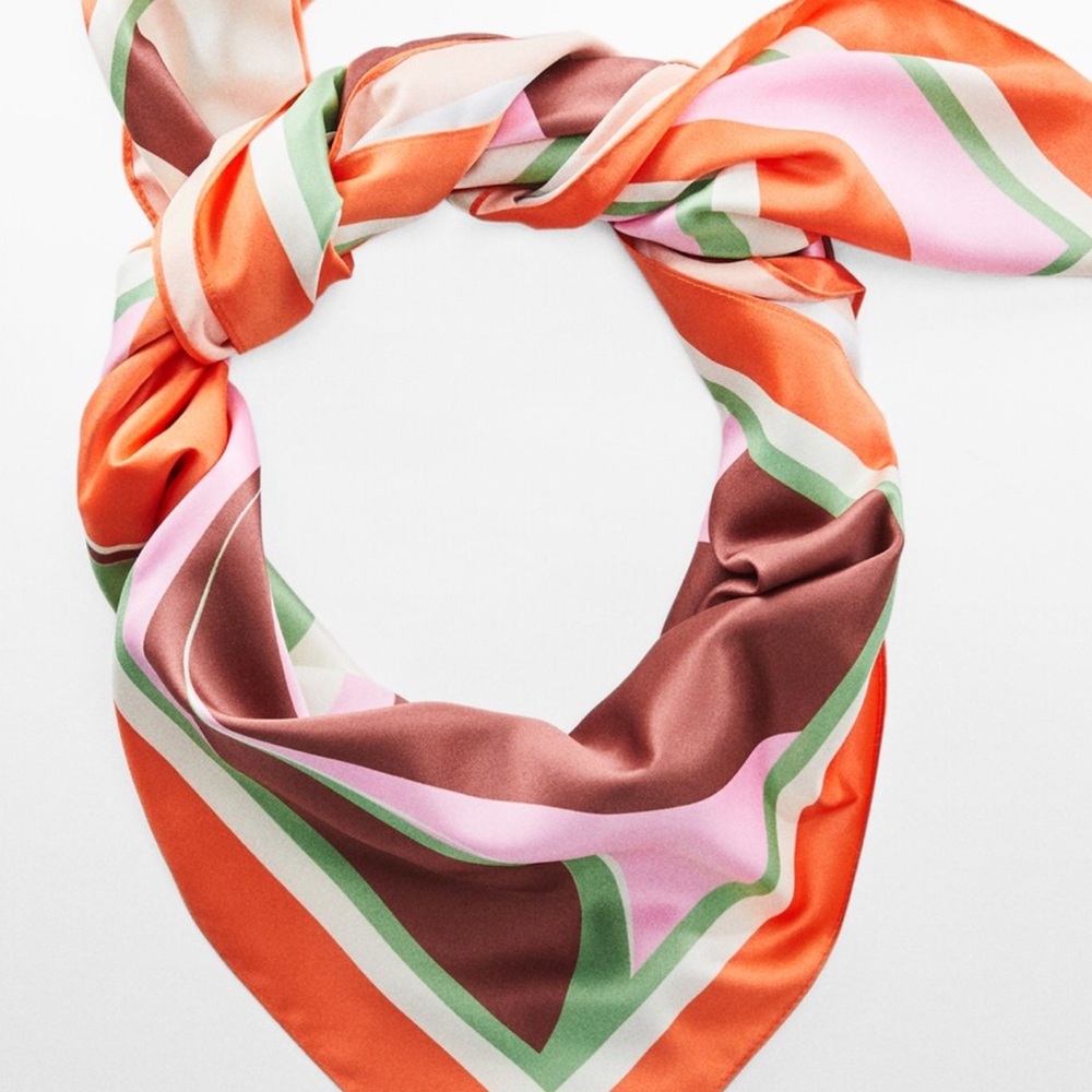 Mango New Printed Silk Scarf